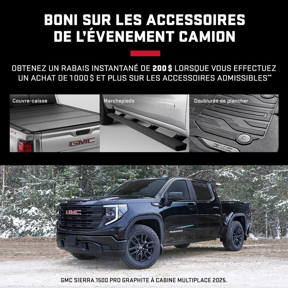 Boni sur les accessoires de l'évenement camion
