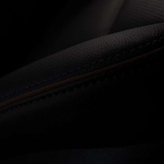 Close up view of the leather material used for the 2024 GMC Acadia.