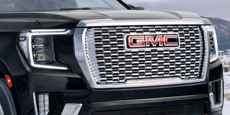 Closeup view of the grilles on the 2024 GMC Yukon Denali.