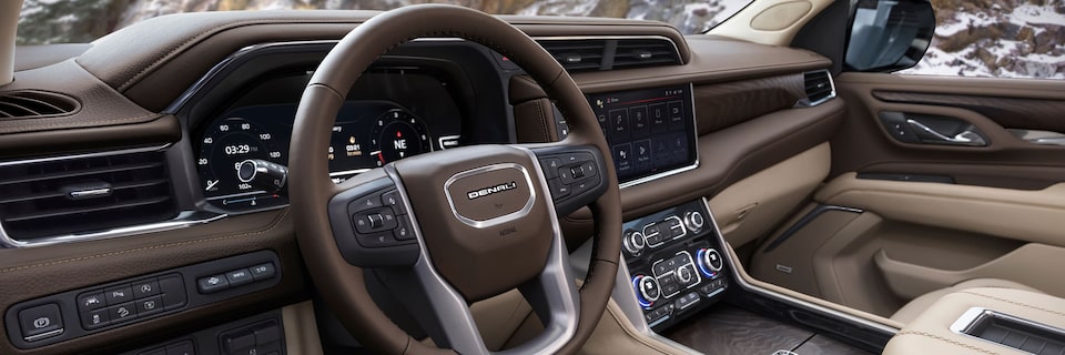 Spacious and sophisticated interiors on the 2024 GMC Yukon Denali.