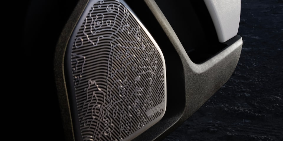 Close up of the Bose Speaker in the 2025 GMC Hummer EV SUV.