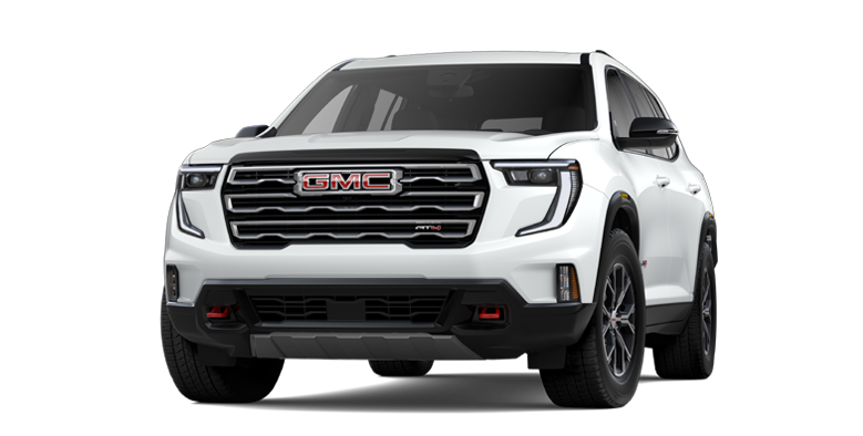 GMC Acadia AT4 2024 en blanc sommet.