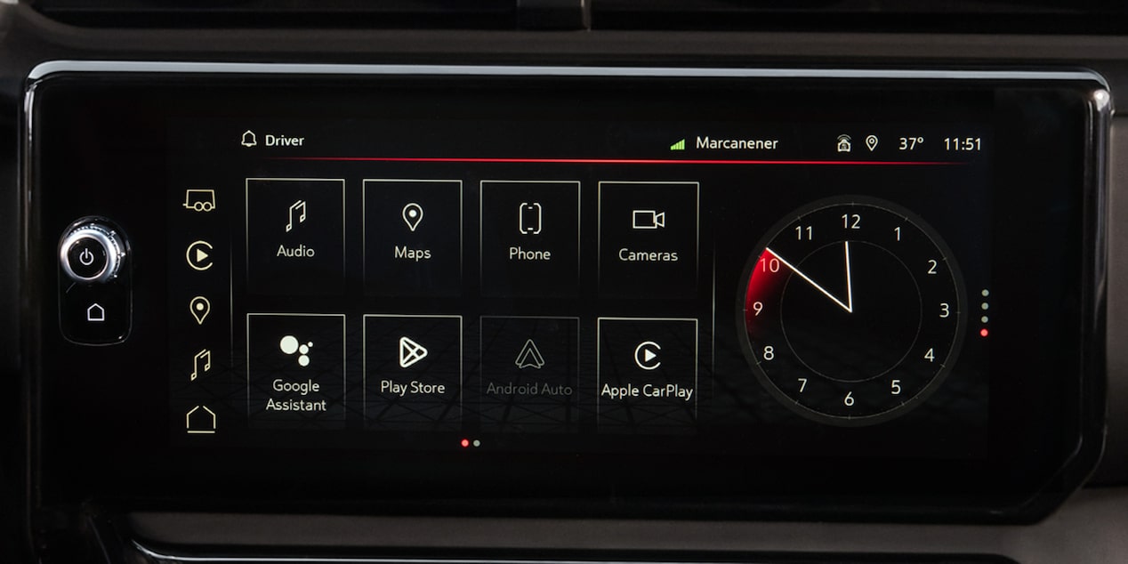 Close-up view of the infotainment system on the 2025 GMC Sierra HD AT4 Truck.