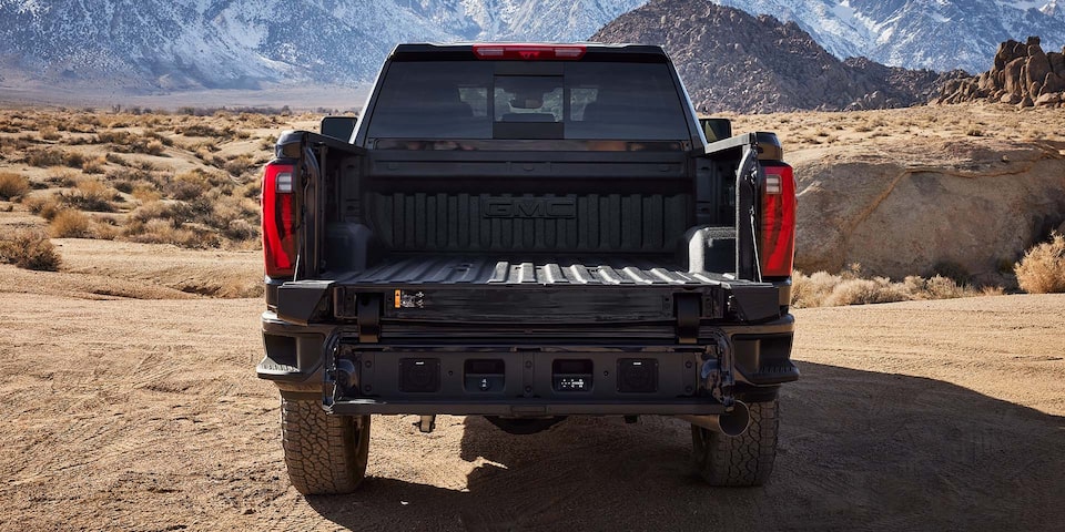 Back View of the Truck Bed on the 2025 GMC Sierra HD Denali Truck.