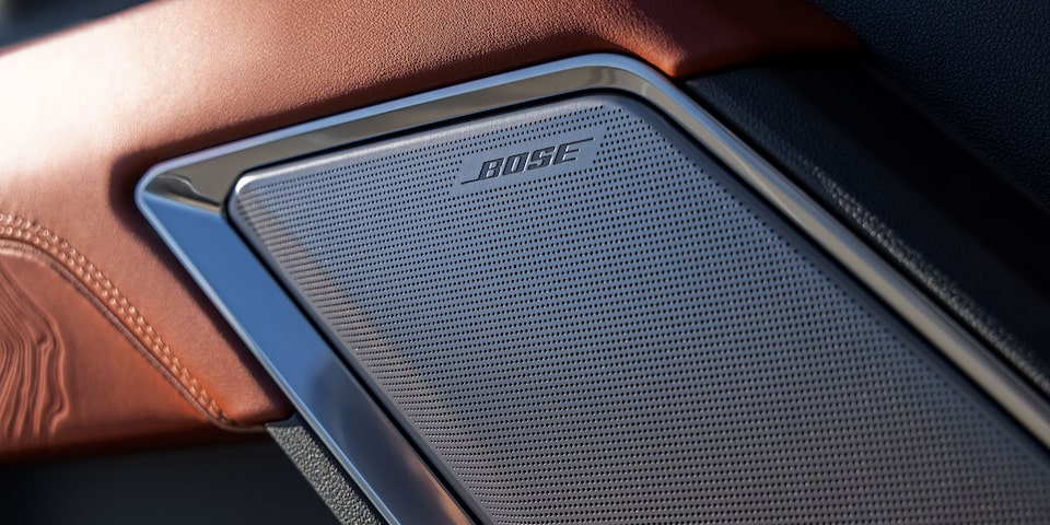 Close-up view of the Bose Speaker in a 2025 GMC Sierra HD Denali Truck.