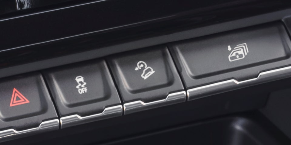 Close-Up of the Hill Descent Controls in the Sierra 1500 Pickup Truck