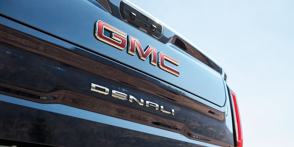 Close-up of the GMC Badging