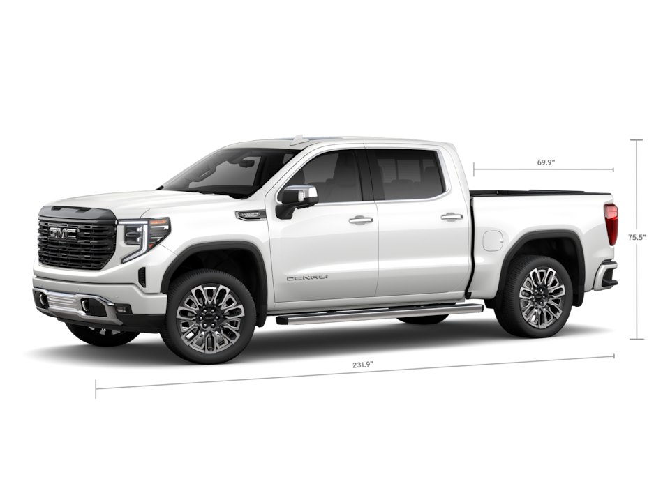 Vue latérale du pick-up GMC Sierra 1500 2025.