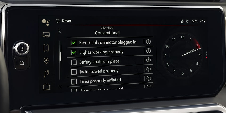 2025 GMC Sierra Denali 1500 Premium Infotainment System Displaying the ProGrade Trailering System