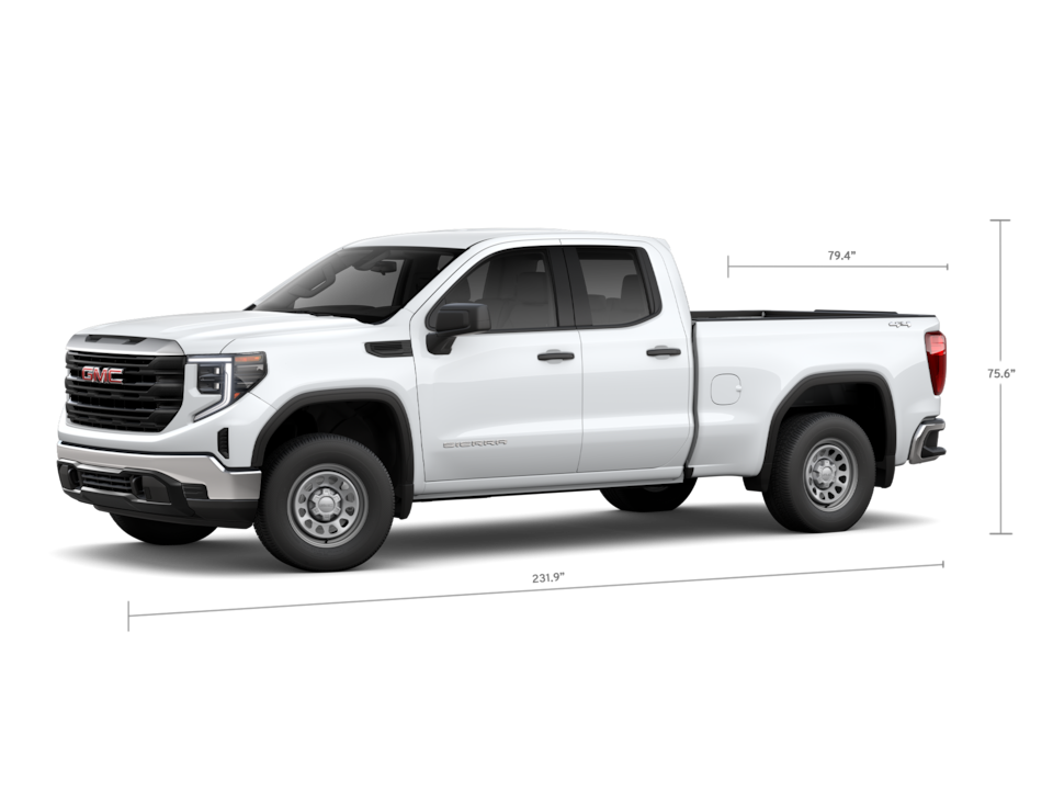 Side Profile View of the 2025 GMC Sierra 1500 Pickup Truck with a Double Cab