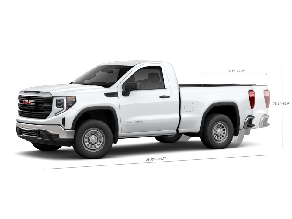 Side Profile View of the 2025 GMC Sierra 1500 Pickup Truck with a Regular Cab