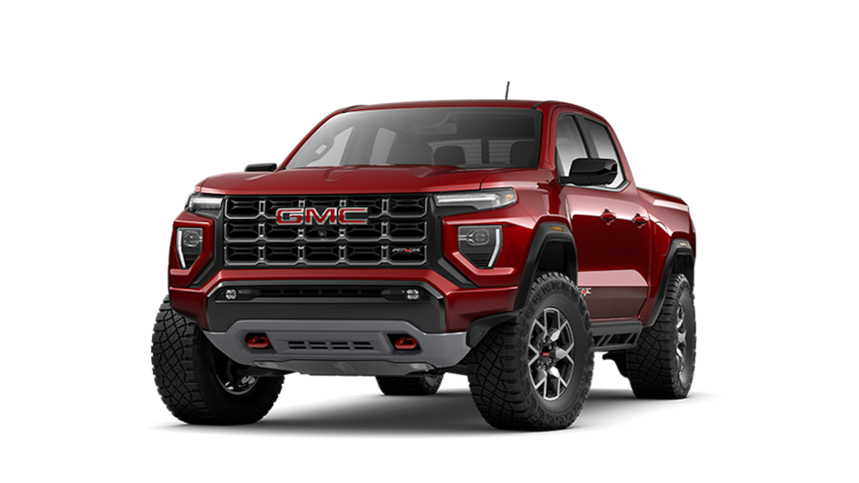 GMC Canyon AT4X 2024 en rouge volcanique.