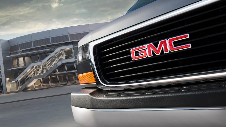 GMC Savana front grille.