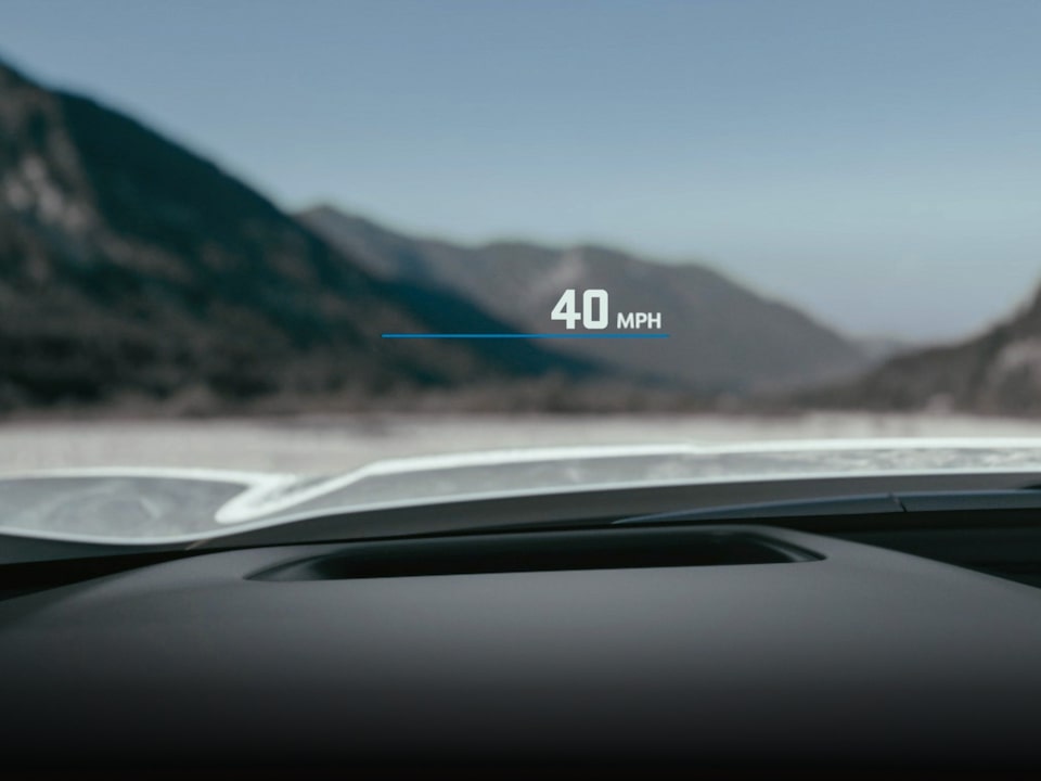 Configurable 8" Diagonal Head-up Display on the 2024 GMC Acadia AT4.