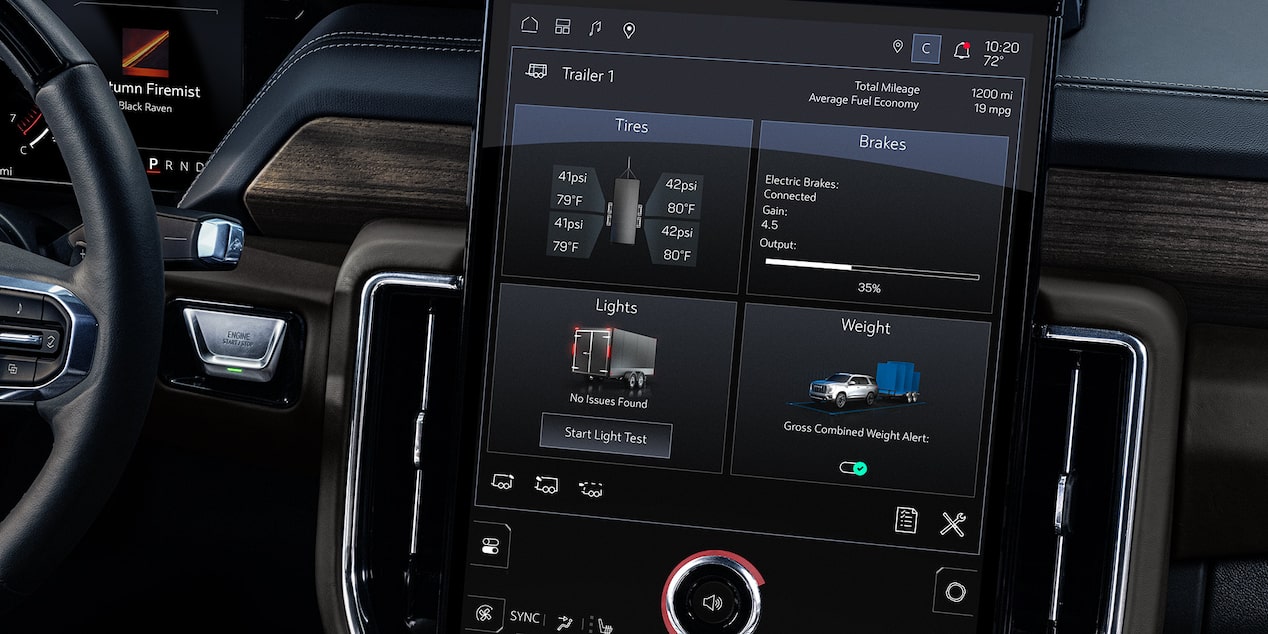 Close-up view of the Infotainment System inside the 2025 GMC Yukon SUV.