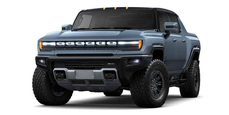 2024 HUMMER EV 3X Omega Edition pickup truck in Neptune Blue Matte.