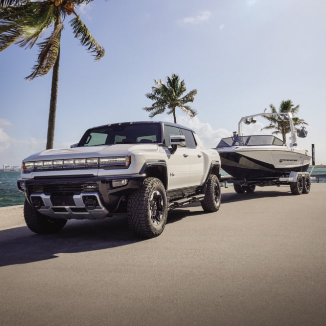 GMC Hummer EV truck trailering.