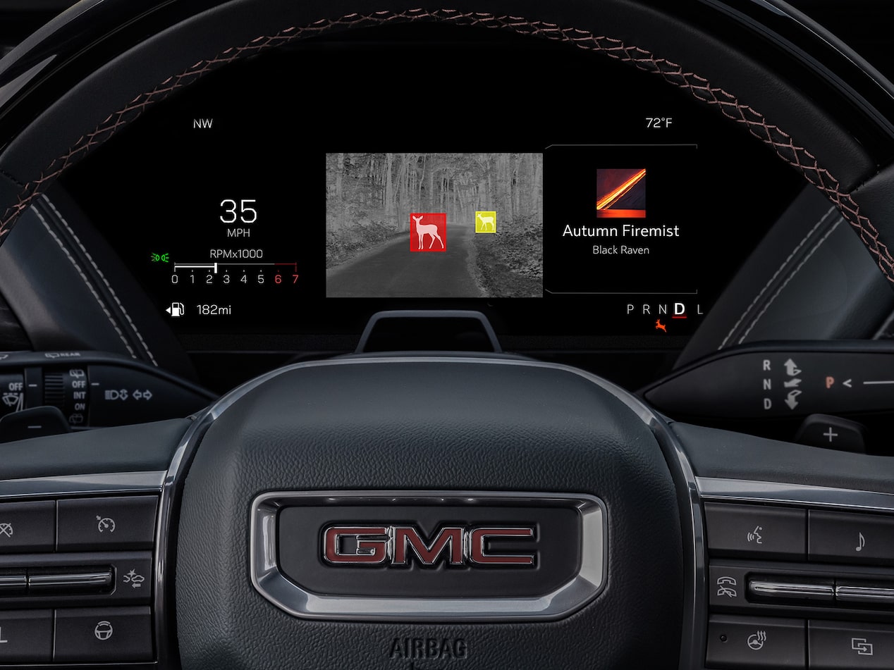 Night Vision feature being displayed in the dashboard of the 2025 GMC Yukon.