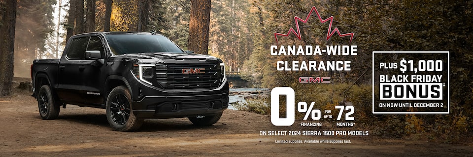 GET 0% FINANCING FOR UP TO 72 MONTHS ON SELECT 2024 SIERRA 1500 PRO GRAPHITE MODELS.