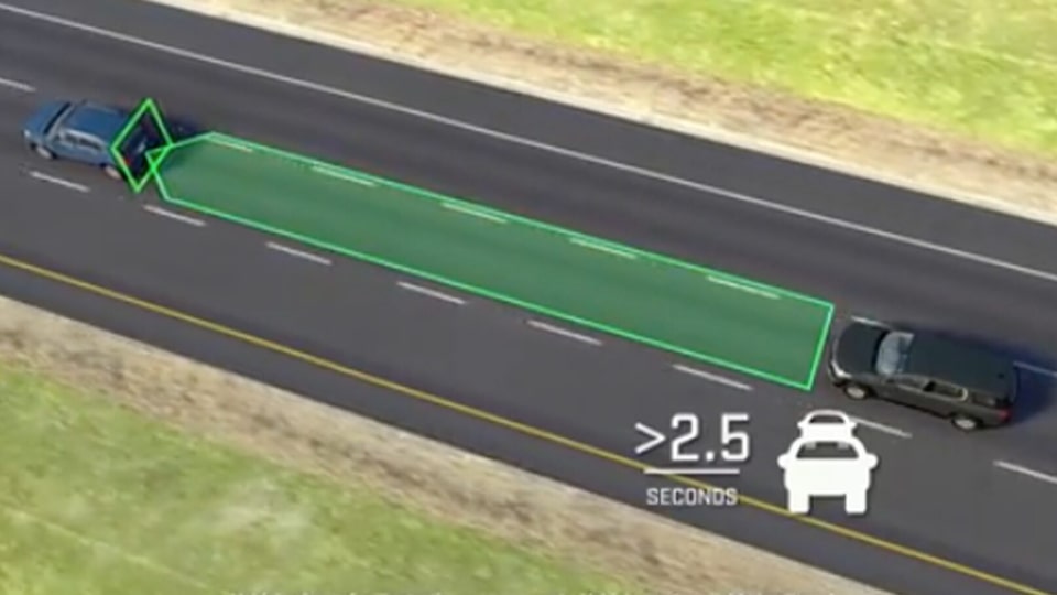 2022 GMC vehicle safety: with available Following Distance Indicator.