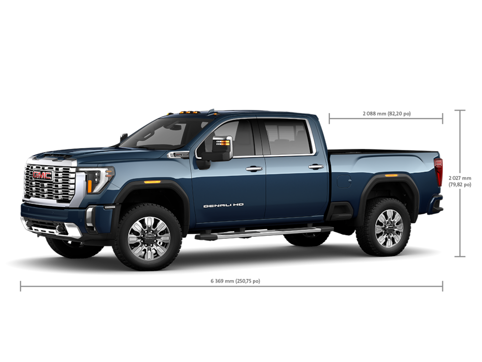 Spécifications du GMC Sierra HD Denali 2500 2025.