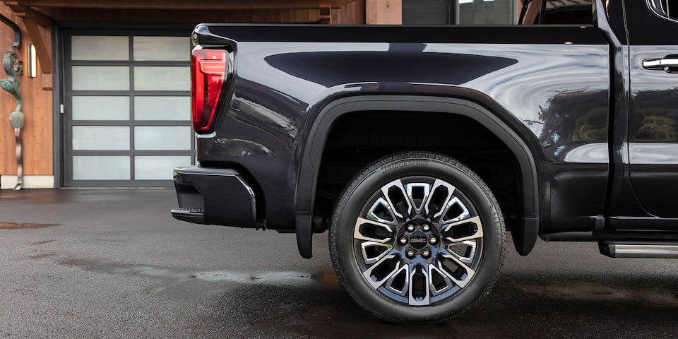 Close-up of the Sierra Denali Luxury Truck's Wheels and Rims