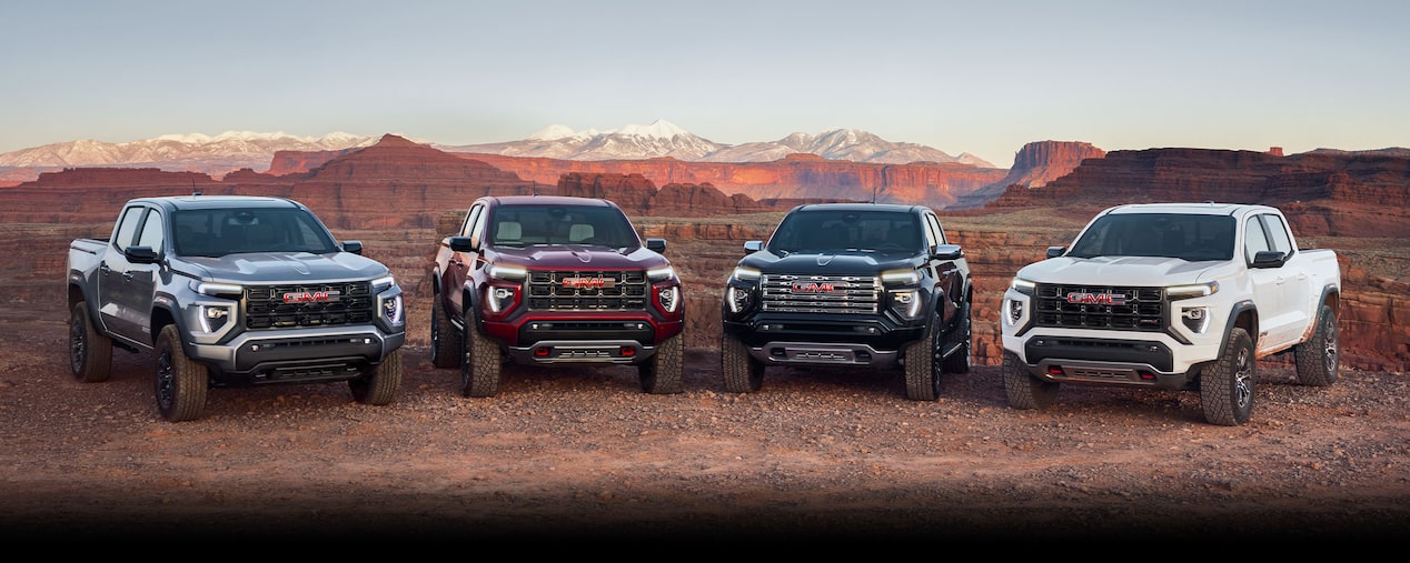 2024 GMC Canyon parked on a desert canyon.