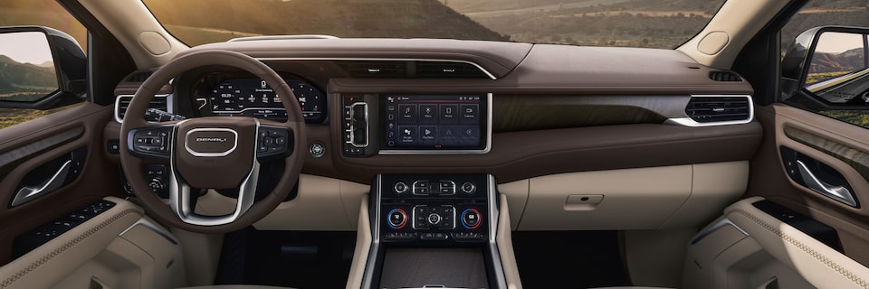 The sophisticated interiors of the 2024 GMC Yukon Denali.